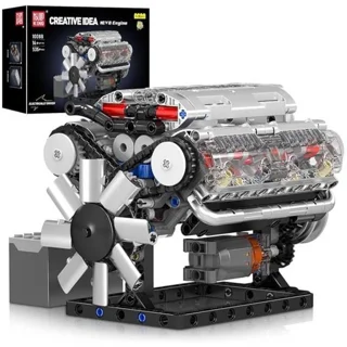 لگو موتور ماشین v8 Engine کد ۱۰۰۸۸ تعداد قطعات ۵۵۲ مولد کینگ