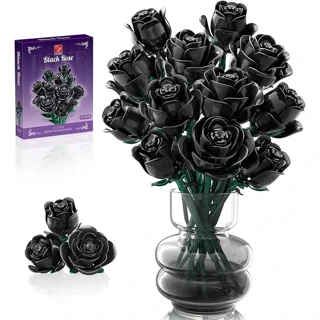 لگو ساختنی دسته گل رز سیاه کد T2124 black rose gad misi