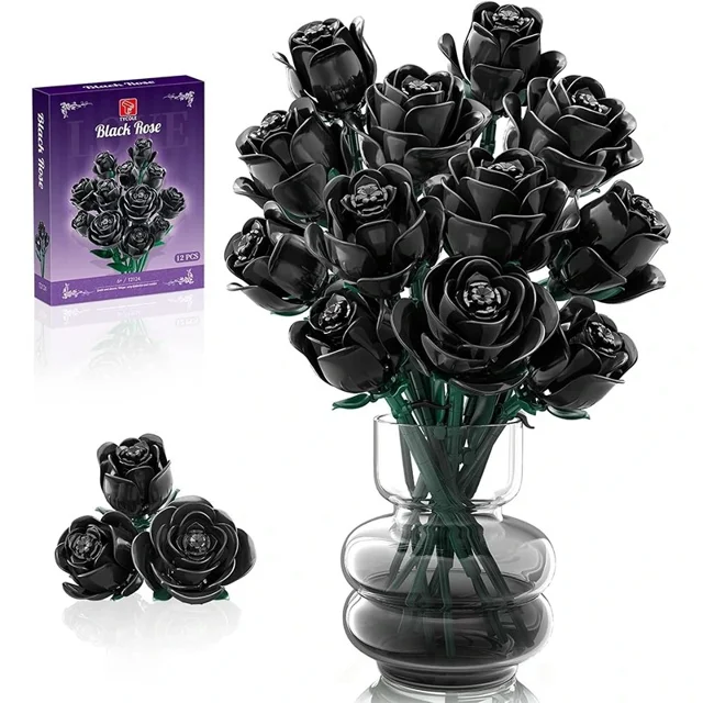 لگو ساختنی گل رز سیاه کد T2124 black rose gad misi