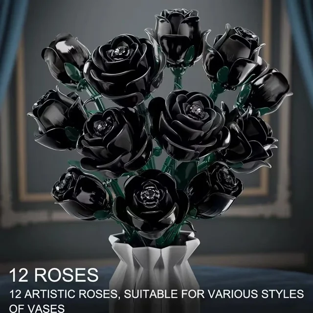لگو ساختنی گل رز سیاه کد T2124 black rose gad misi