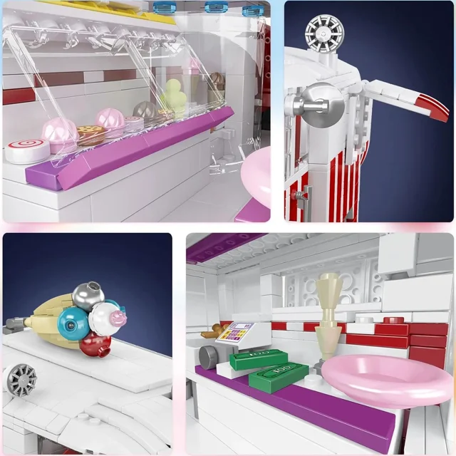 لگو ساختنی ماشین ون بستنی ice cream truck مولد کینگ کد10039 تعداد قطعات 1078