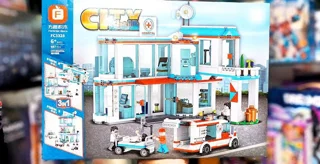 لگو ساخنتنی ساختمان بیمارستان hospital city کدfc3328 تعداد قطعات 687