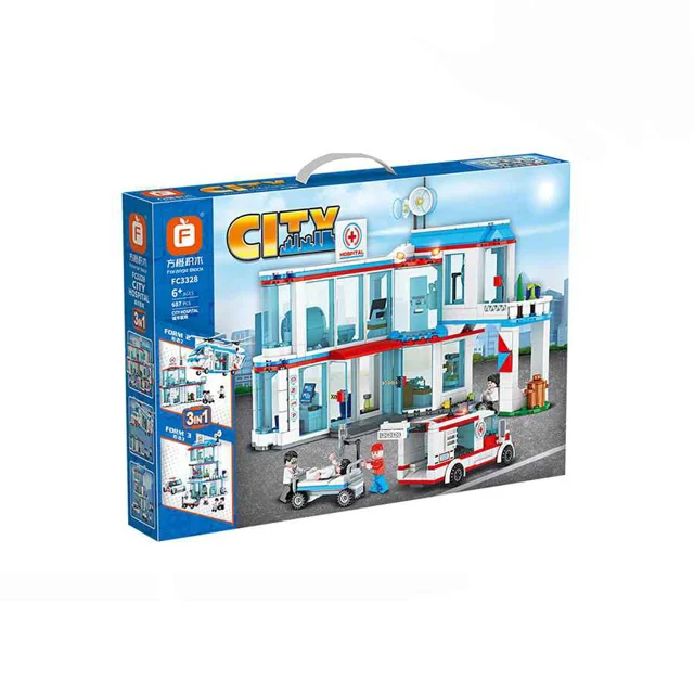 لگو ساخنتنی ساختمان بیمارستان hospital city کدfc3328 تعداد قطعات 687