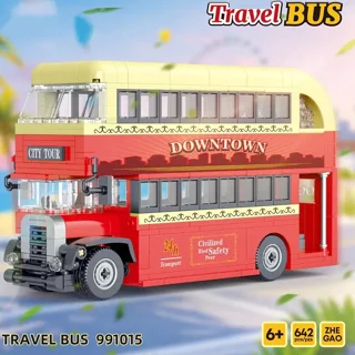 لگو ساختنی اتوبوس دو طبقه travel bus down town zhe gadکد 991015 تعداد قطعات 642