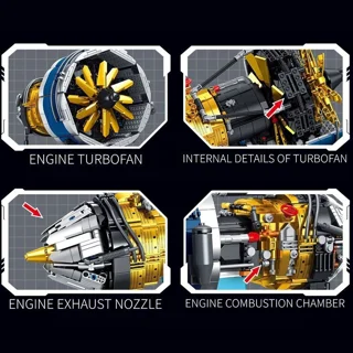 لگو ساختنی موتور سفینه فضائی aircraft engine gad misi کد T4064 تعداد قطعات 1645