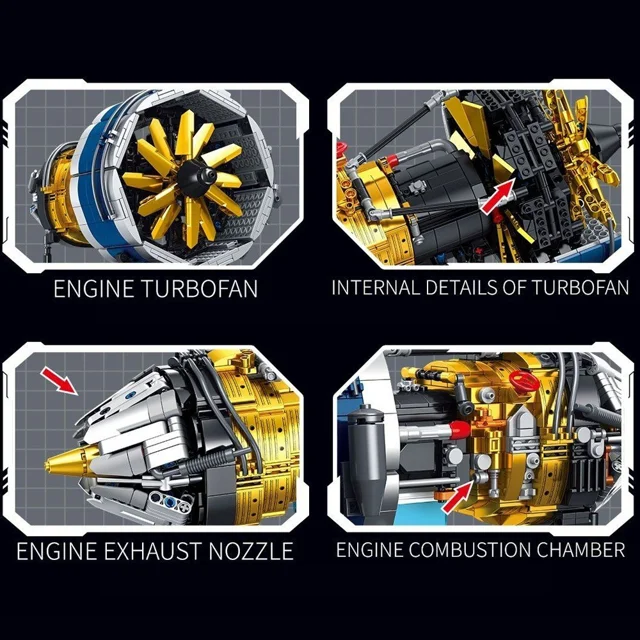 لگو ساختنی موتور سفینه فضائی aircraft engine gad misi کد T4064 تعداد قطعات 1645