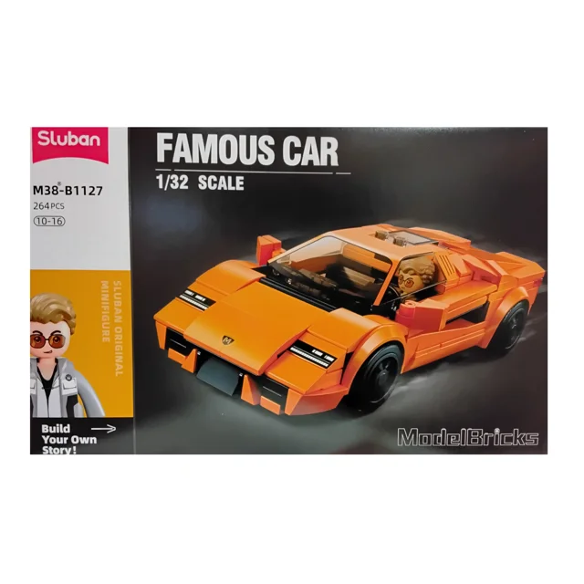 لگو ساختنی ماشین نارنجی FAMOUS CARکد B1127 تعداد قطعات264