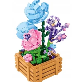 لگو ساختنی مدل گلدان گل رز ROSE STUDIO FLOWER  کد9109A تعداد قطعات 550