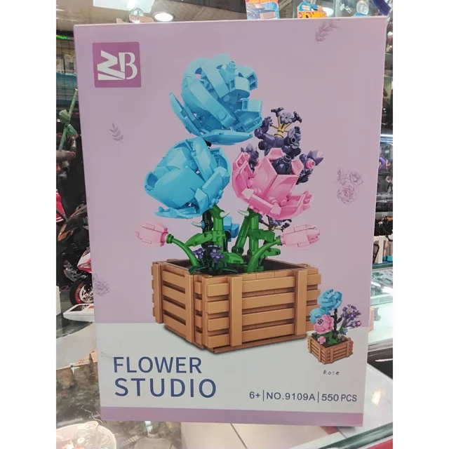 لگو ساختنی مدل گلدان گل رز ROSE STUDIO FLOWER  کد9109A تعداد قطعات 550